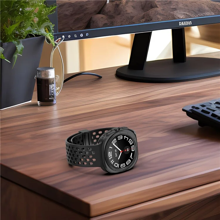 Per Samsung Galaxy Watch Ultra 47mm Cinturino in Silicone di Ricambio Strap con Fibbia Pieghevole Magnetica - Arancione