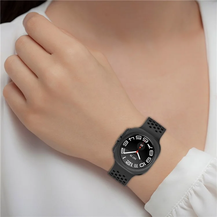 Per Samsung Galaxy Watch Ultra 47mm Cinturino in Silicone di Ricambio Strap con Fibbia Pieghevole Magnetica - Arancione