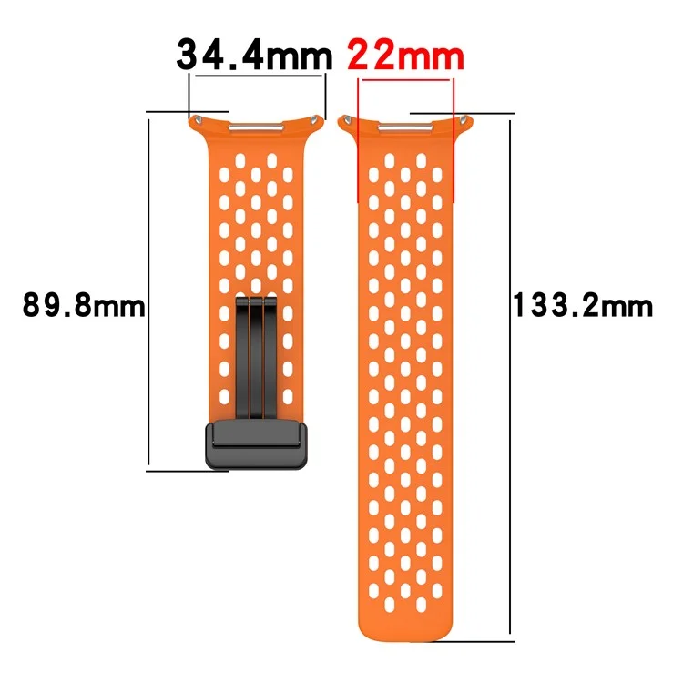 Per Samsung Galaxy Watch Ultra 47mm Cinturino in Silicone di Ricambio Strap con Fibbia Pieghevole Magnetica - Arancione