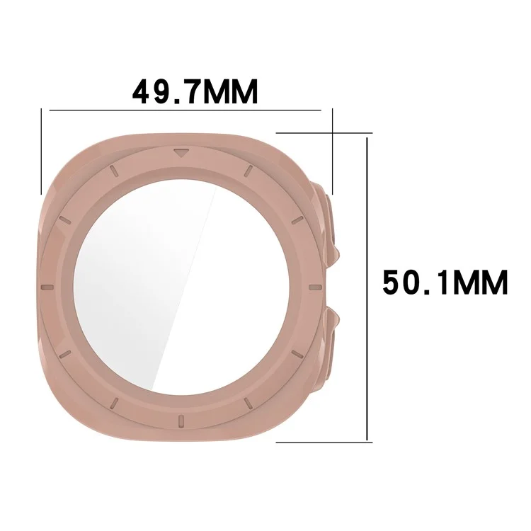 For Samsung Galaxy Watch Ultra 47mm PC Protective Case Watch Frame Integrated with Tempered Glass Screen Film - Matte Black