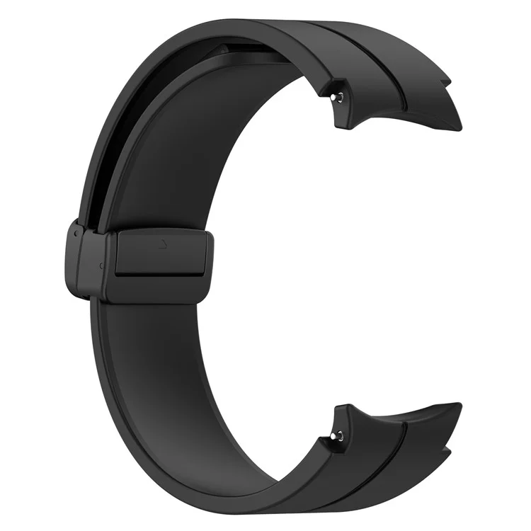 Para el Samsung Galaxy Watch7 40mm Reemplazo de banda Hebilla plegable magnética de silicona negra - Negro