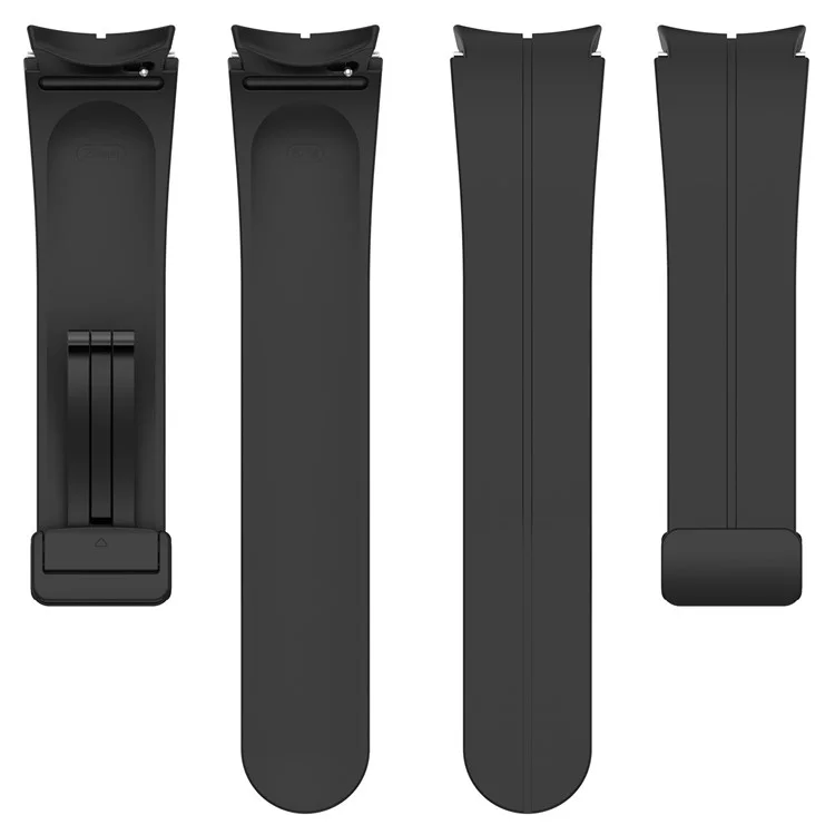 Para el Samsung Galaxy Watch7 40mm Reemplazo de banda Hebilla plegable magnética de silicona negra - Negro