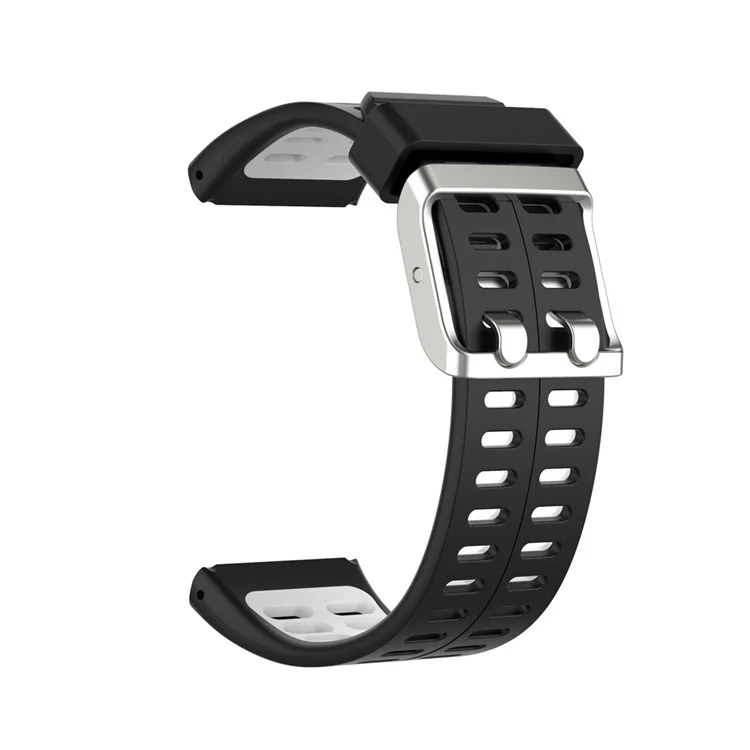 Watch Band Bi-color Silicone Wrist Band for POLAR V800 - Black/White