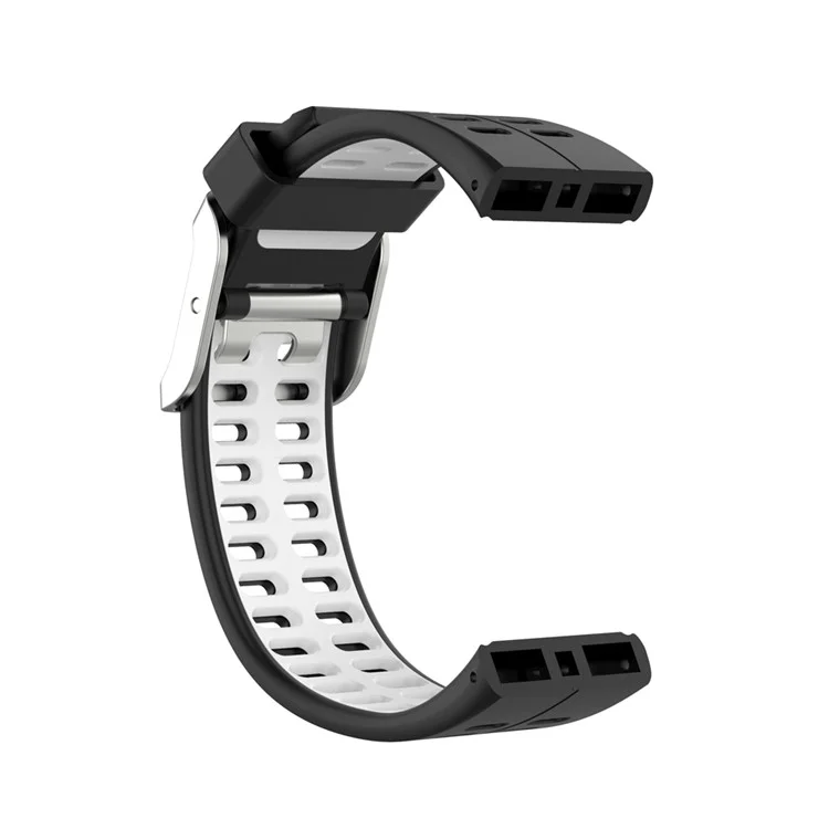 Watch Band Bi-color Silicone Wrist Band for POLAR V800 - Black/White