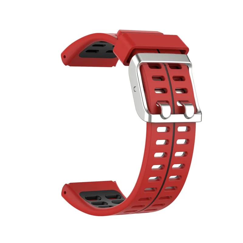 Watch Band Bi-color Silicone Wrist Band for POLAR V800 - Red/Black