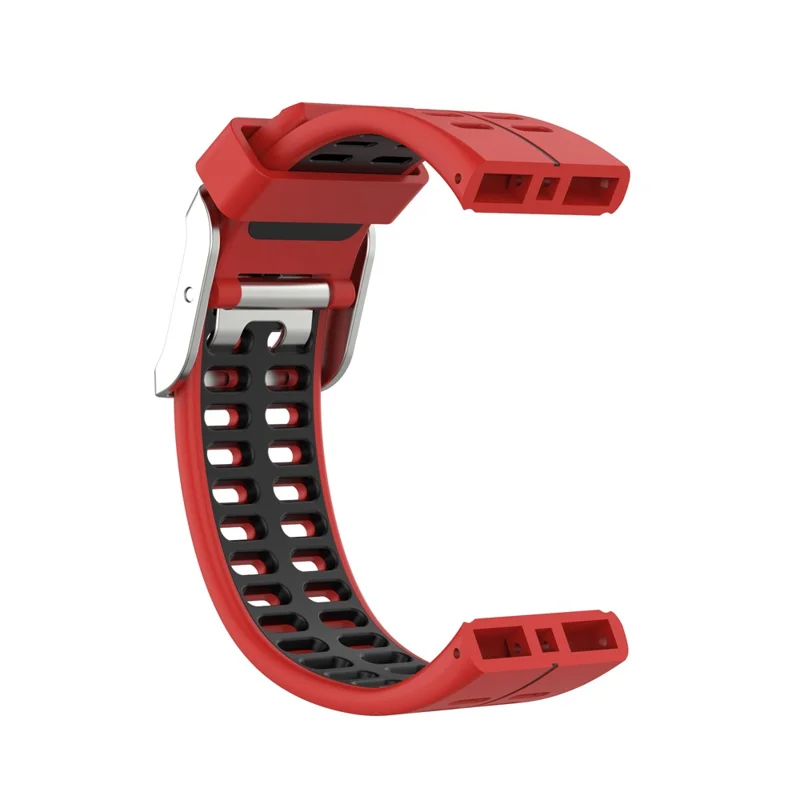 Watch Band Bi-color Silicone Wrist Band for POLAR V800 - Red/Black