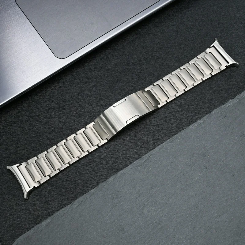 For Samsung Galaxy Watch Ultra 47mm Replacement Watch Band Folding Buckle Titanium Alloy Strap - Silver