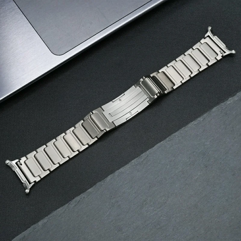 For Samsung Galaxy Watch Ultra 47mm Replacement Watch Band Folding Buckle Titanium Alloy Strap - Silver
