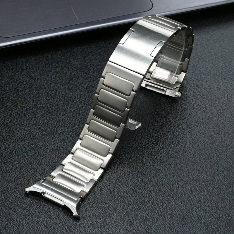 For Samsung Galaxy Watch Ultra 47mm Replacement Watch Band Folding Buckle Titanium Alloy Strap - Silver