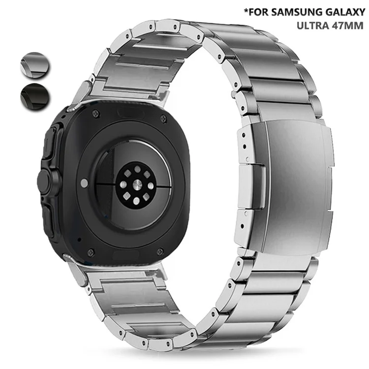 Pour Samsung Galaxy Watch Ultra 47mm Remplacement de la bande 3-billes en alliage de titane Bracelet de montre - Argent