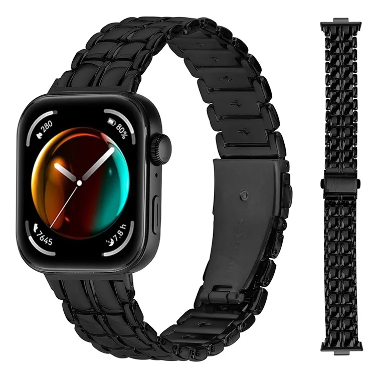 Per Huawei Watch Fit 3 Metal Wrist Band Replacement Smart Watch Strap - Nero