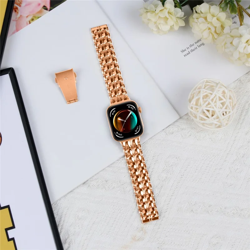 For Huawei Watch Fit 3 Metal Wrist Band Replacement Smart Watch Strap - Rose Gold