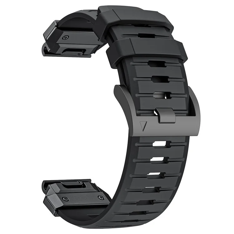 Für Garmin Fenix 3 / 5 / 5X / 6X / 7X Smart Watch Ersatzarmband 26mm Universal Fluorubberbandgelenk - Schwarz
