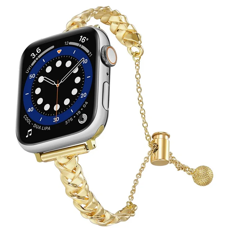 Für Apple Watch 10 46mm / Ultra 2 / Ultra 49mm / 9 8 7 45mm / SE (2023) SE (2022) SE 6 5 4 44mm / 3 2 1 42mm Kupferarmband X-Form Design Armband - Gold