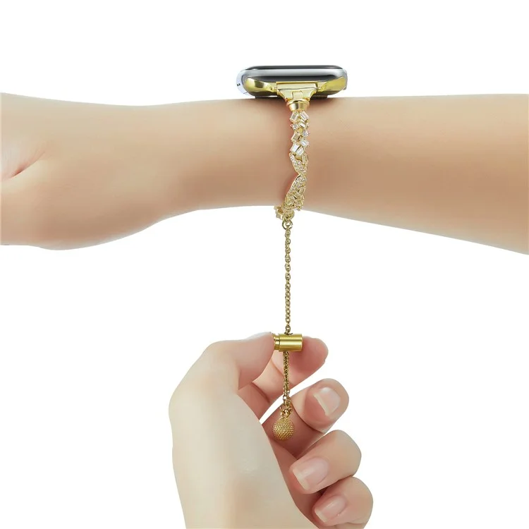 Para Apple Watch 10 46mm / Ultra 2 / Ultra 49mm / 9 8 7 45mm / SE (2023) SE (2022) SE 6 5 4 44mm / 3 2 1 42mm Diseño de Alas de Ángel Correa de Reloj de Cobre - Oro