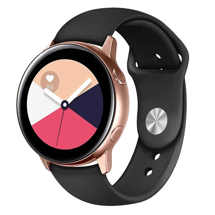 Correa De Reloj De Silicona Universal Para Samsung Galaxy Watch Active / Galaxy Watch 42mm / Samsung Gear S2 / Deporte De Engranajes / Garmin Vivoactivo 3 / Garmin Vivoactivo 3 Música - Negro