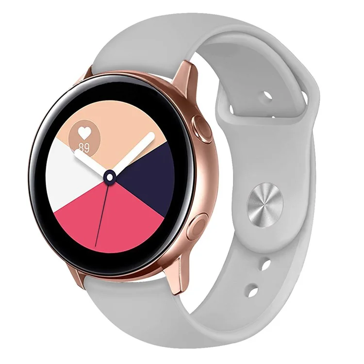 Универсальный силиконовый ремешок для часов для Samsung Galaxy Watch Active / Galaxy Watch 42mm / Samsung Gear S2 / Gear Sport / Garmin Vivoactive 3 / Garmin Vivoactive 3 Music - Серый