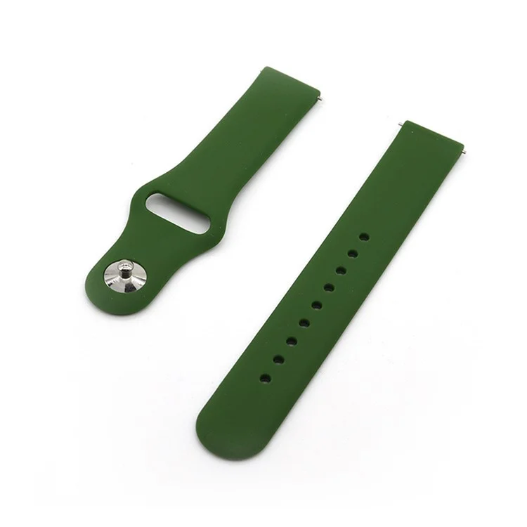 Universal Silicone Watch Strap for Samsung Galaxy Watch Active / Galaxy Watch 42mm / Samsung Gear S2 / Gear Sport / Garmin Vivoactive 3 / Garmin Vivoactive 3 Music - Army Green