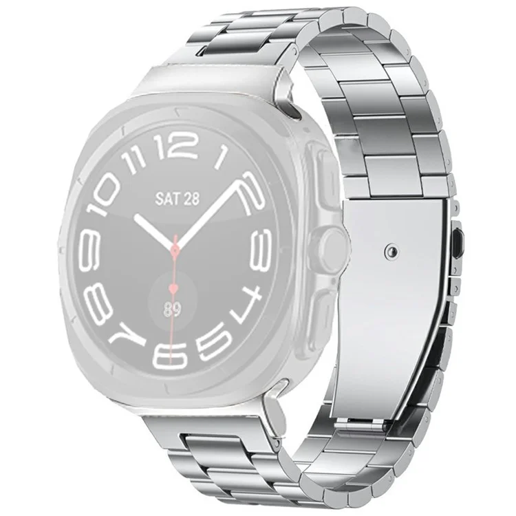 Para Samsung Galaxy Watch Ultra 47mm 3-Bead Titanium Alloy Strap Replacement Watch Band - Prata