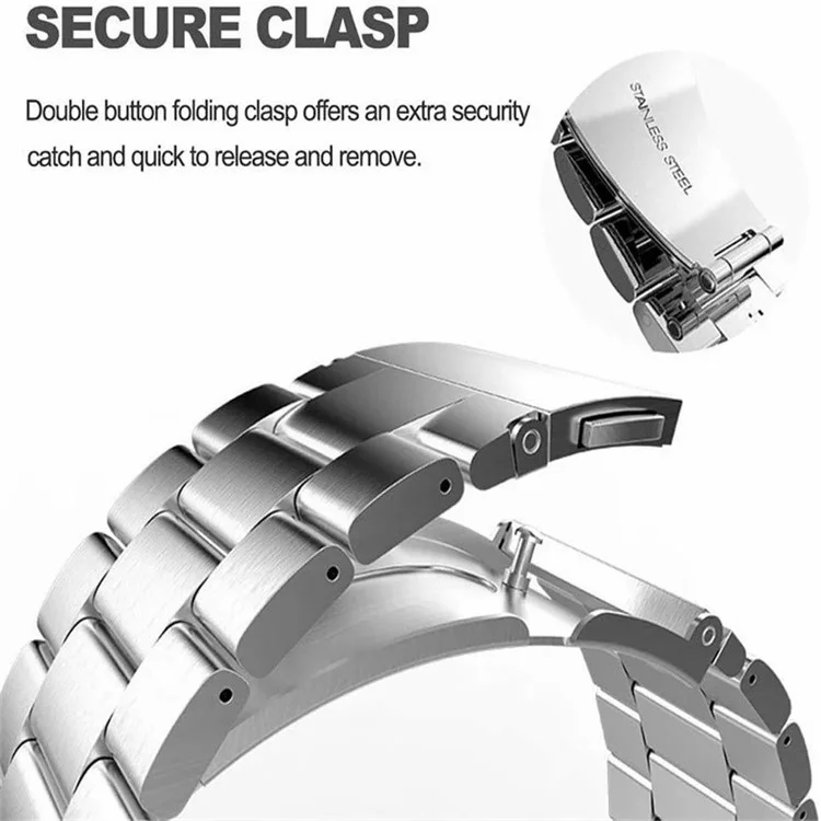 Para Samsung Galaxy Watch Ultra 47mm 3-Bead Titanium Alloy Strap Replacement Watch Band - Prata