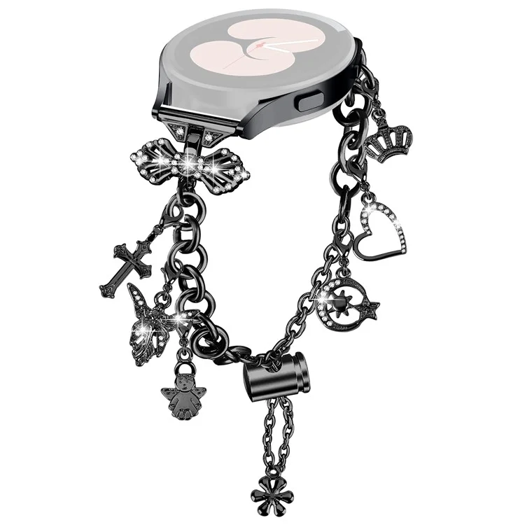 Para Samsung Galaxy Watch FE 40mm Smartwatch Correa Metalica Charm Pulsera - Negro