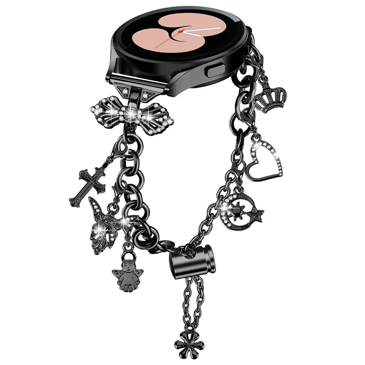 Para Samsung Galaxy Watch FE 40mm Smartwatch Correa Metalica Charm Pulsera - Negro