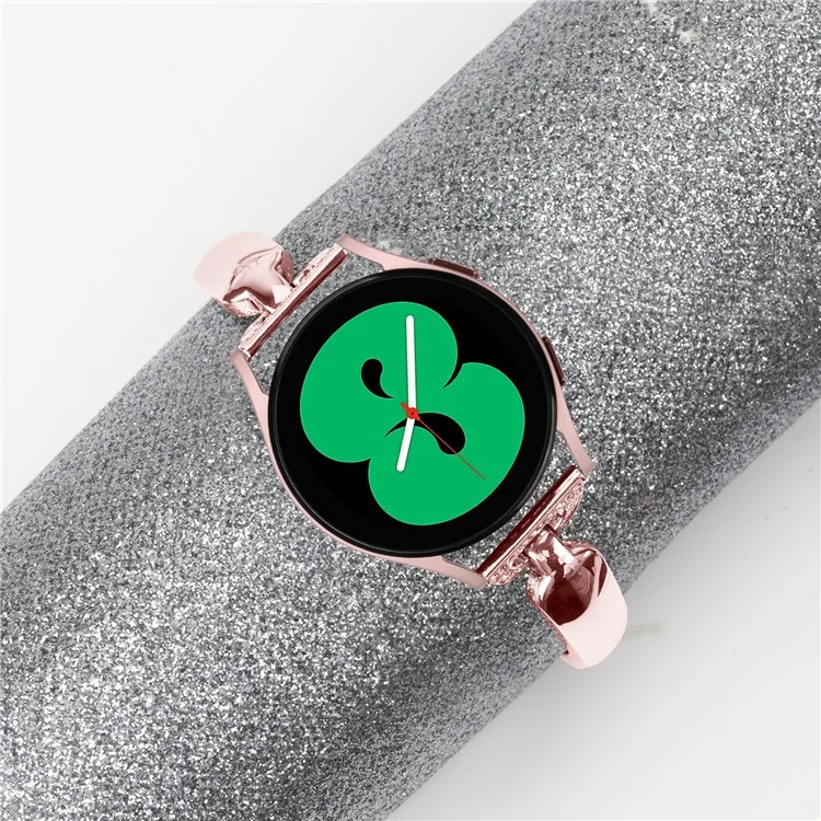 Cinturino per orologio per Samsung Galaxy Watch FE 40mm D-Shape Bling Rhinestone Decor Alloy Bracelet - Rosa