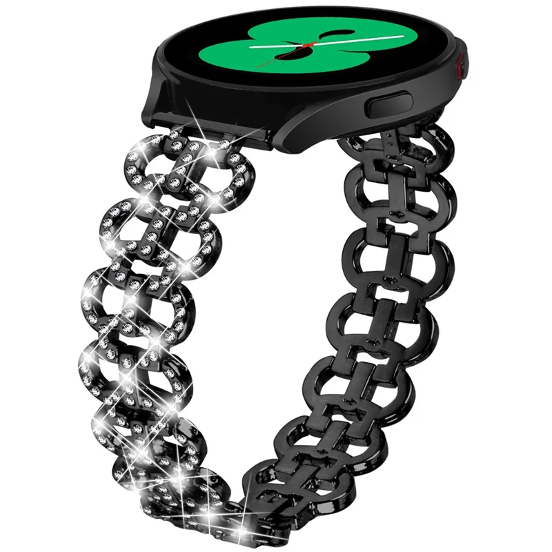 For Samsung Galaxy Watch FE 40 mm Lejerband med flaskeformet design Bling-urtebånd Udskiftbar armbånd - Sort