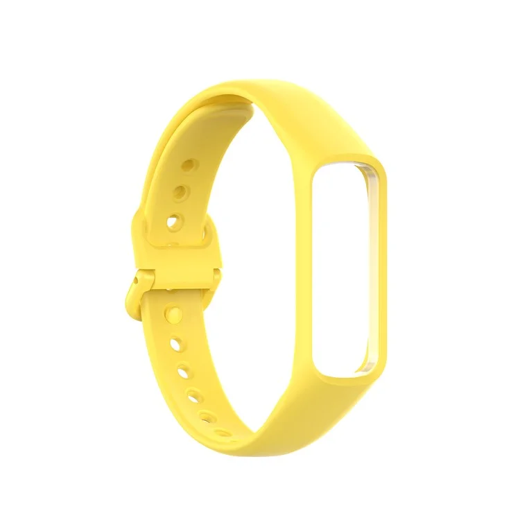 Correa de Reloj de Silicona de Estuche Integrado Para Samsung Galaxy Fit 2 SM-R220 - Amarillo