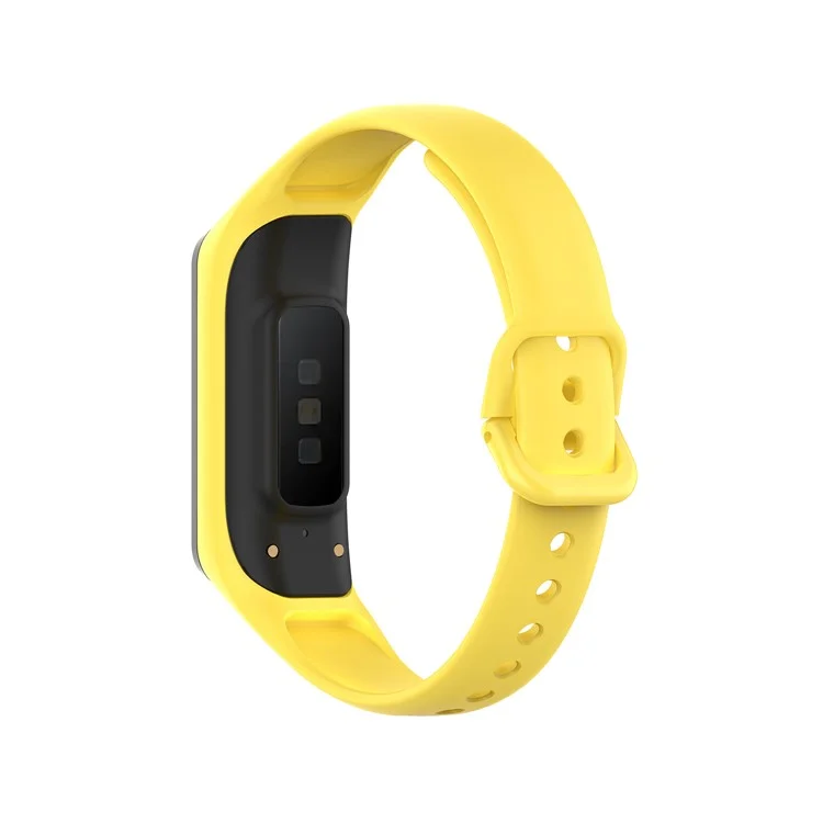 Correa de Reloj de Silicona de Estuche Integrado Para Samsung Galaxy Fit 2 SM-R220 - Amarillo