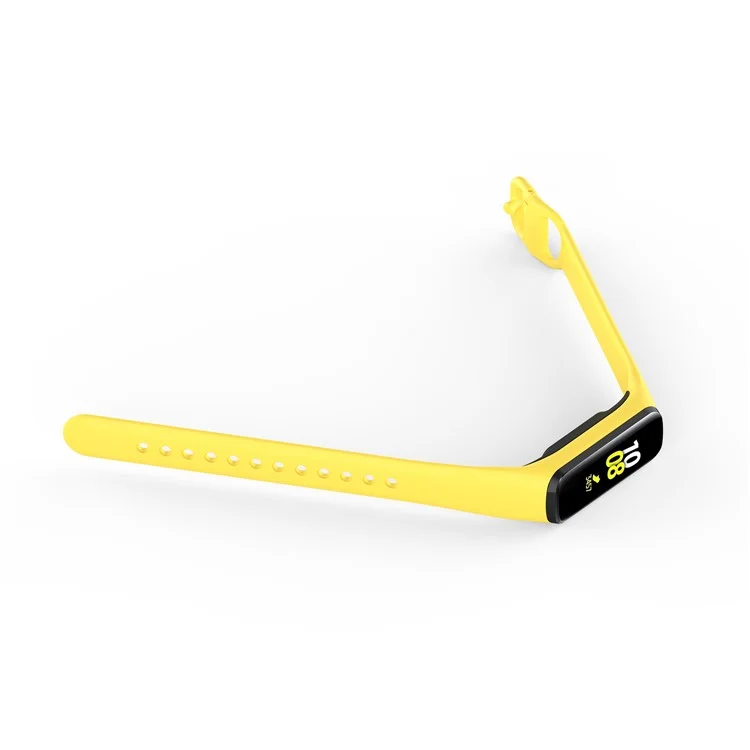 Étui de cadre intégré Bracelet de montre en silicone pour Samsung Galaxy Fit 2 SM-R220 - Jaune
