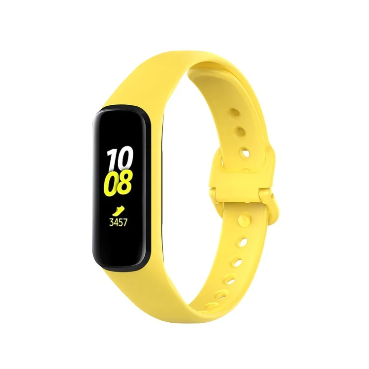 Correa de Reloj de Silicona de Estuche Integrado Para Samsung Galaxy Fit 2 SM-R220 - Amarillo