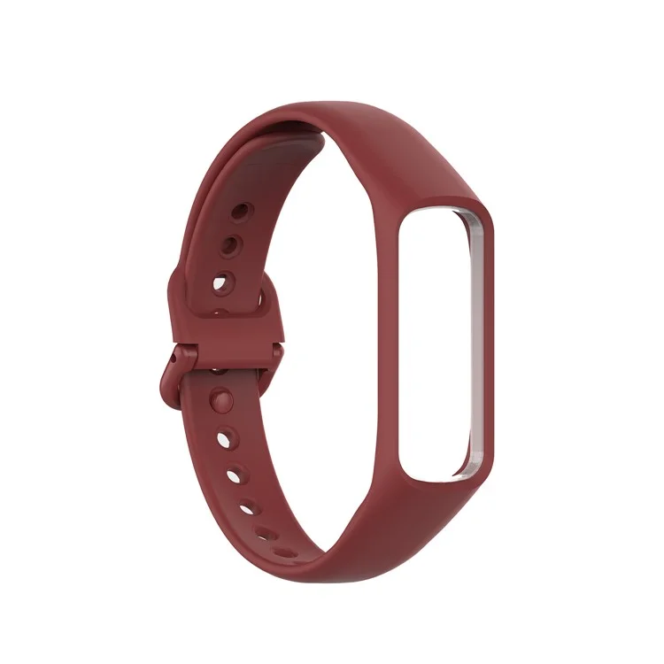 Integrierter Rahmenkoffer Silikon Uhrengurt Für Samsung Galaxy Fit 2 SM-R220 - Weinrot