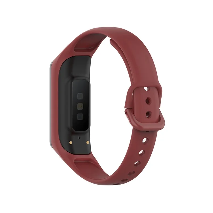 Étui en silicone à cadre intégré pour bracelet de montre Samsung Galaxy Fit 2 SM-R220 - Rouge vin