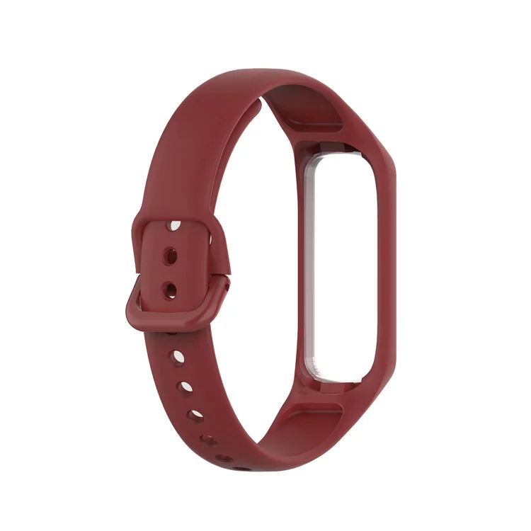 Étui en silicone à cadre intégré pour bracelet de montre Samsung Galaxy Fit 2 SM-R220 - Rouge vin