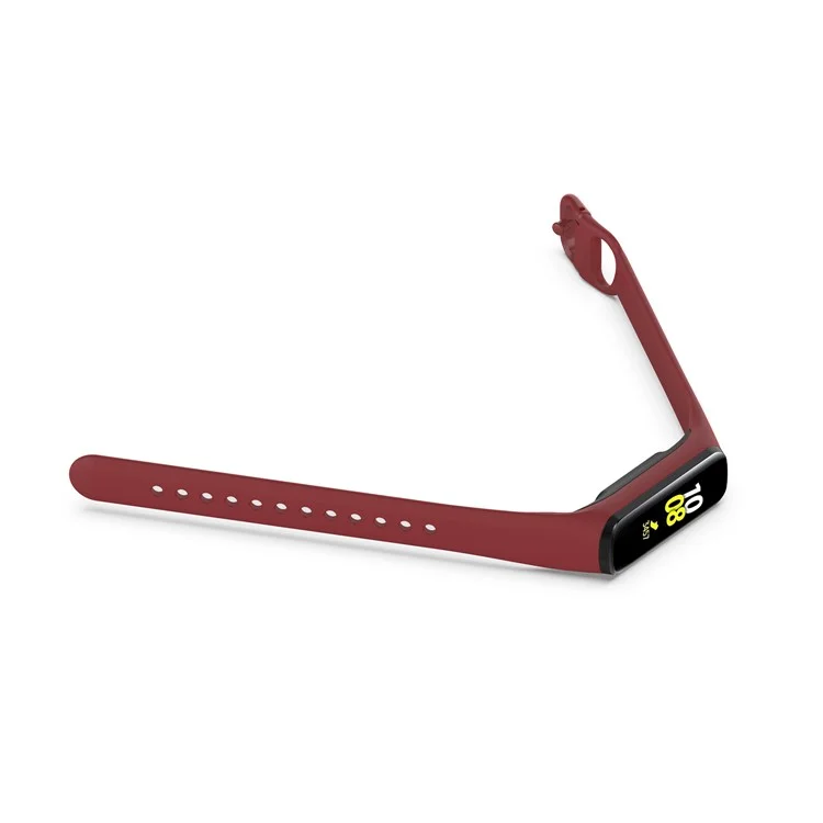 Correa de Reloj de Silicona de Estuche Integrado Para Samsung Galaxy Fit 2 SM-R220 - Vino Rojo