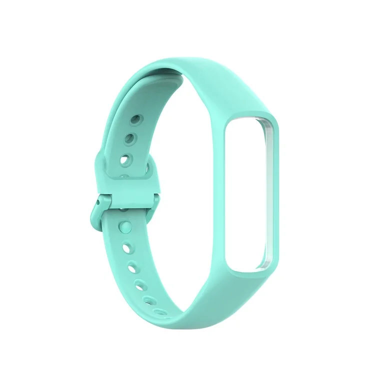 Case de Cadre Intégrée Broche de Montre en Silicone Pour Samsung Galaxy Fit 2 SM-R220 - Cyan