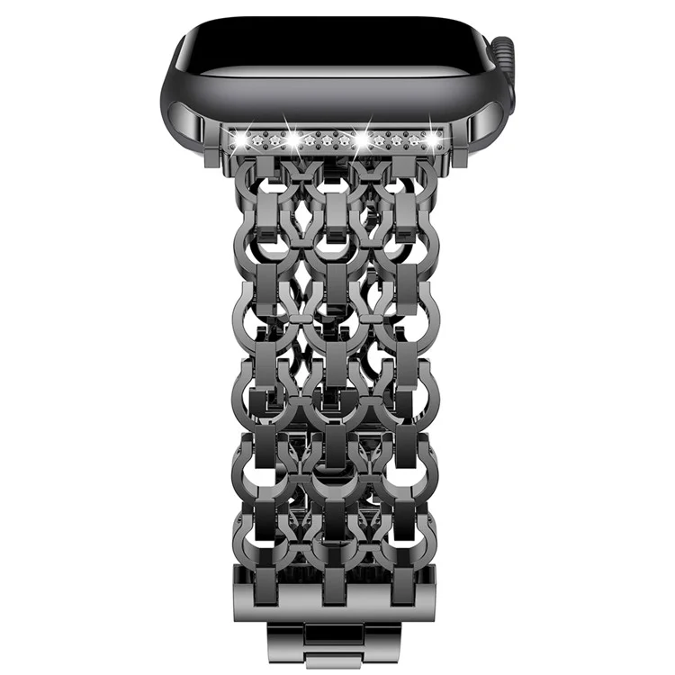 Pour Apple Watch 10 46mm / Ultra 2 / Ultra 49mm / 9 8 7 45mm / SE (2023) SE (2022) SE 6 5 4 44mm / 3 2 1 42mm Stylish Zinc Alloy Watch Strap - Black
