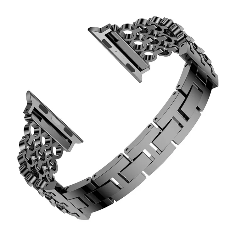 Pour Apple Watch 10 46mm / Ultra 2 / Ultra 49mm / 9 8 7 45mm / SE (2023) SE (2022) SE 6 5 4 44mm / 3 2 1 42mm Stylish Zinc Alloy Watch Strap - Black