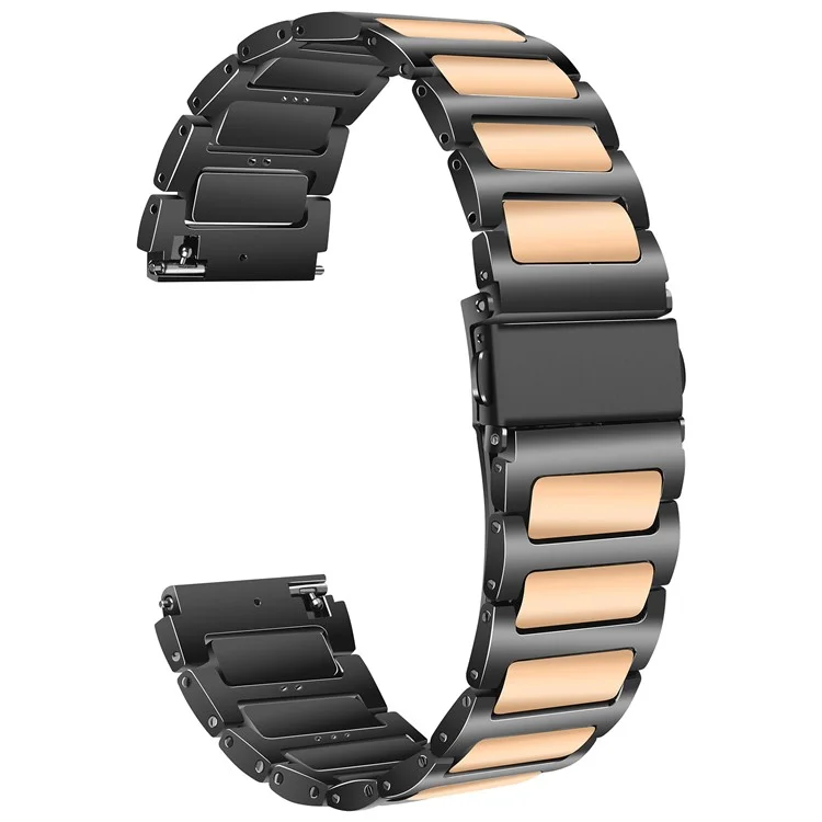 Para Huawei Watch 4 / 4 Pro / GT 4 46mm Correa de Reloj de Repuesto 22mm Aleación de Zinc Banda de Muñeca - Negro+Oro Rosa
