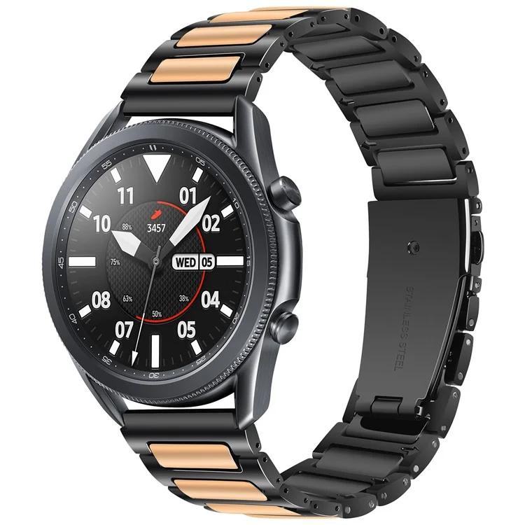Para Huawei Watch 4 / 4 Pro / GT 4 46mm Correa de Reloj de Repuesto 22mm Aleación de Zinc Banda de Muñeca - Negro+Oro Rosa