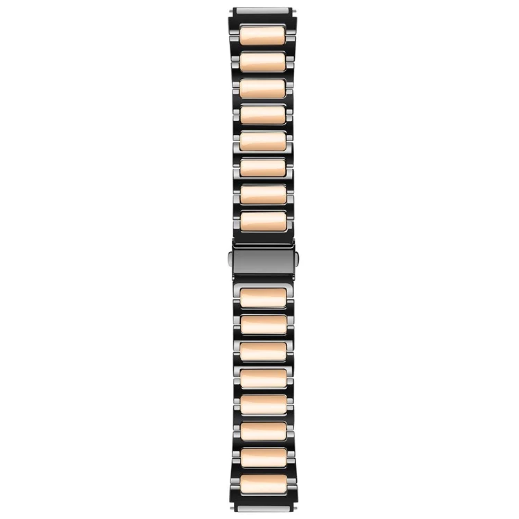 Para Huawei Watch 4 / 4 Pro / GT 4 46mm Correa de Reloj de Repuesto 22mm Aleación de Zinc Banda de Muñeca - Negro+Oro Rosa