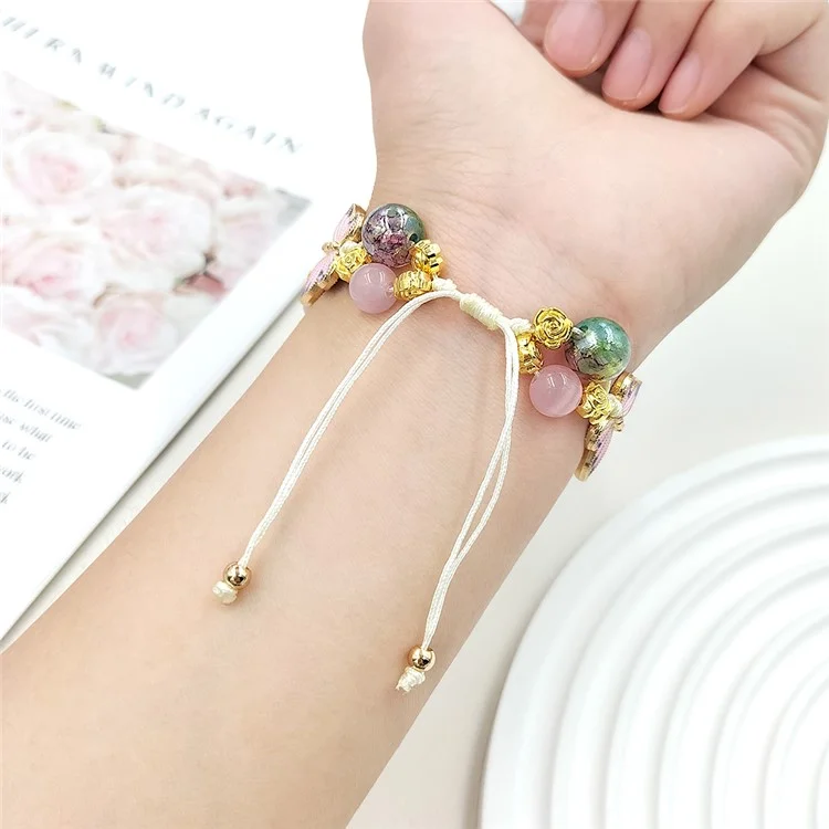 Para Apple Watch Series 10 42mm / 9 8 7 41mm / SE (2023) SE (2022) SE 6 5 4 40mm / 3 2 1 38mm Mariposa Cuentas Correa de Reloj Cordón Pulsera - Colorido