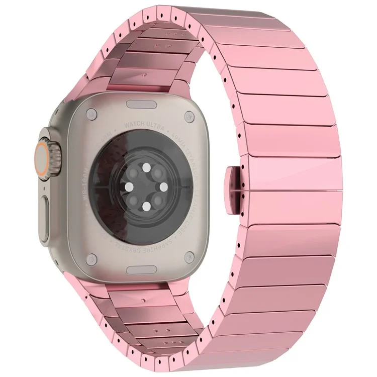 Para Apple Watch Series 10 42mm / 9 8 7 41mm / SE (2023) SE (2022) SE 6 5 4 40mm / 3 2 1 38mm Zinc Alloy Band Replacement Men Watch Strap - Pink