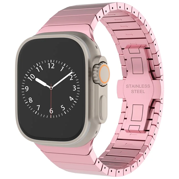 Para Apple Watch Series 10 42mm / 9 8 7 41mm / SE (2023) SE (2022) SE 6 5 4 40mm / 3 2 1 38mm Zinc Alloy Band Replacement Men Watch Strap - Pink