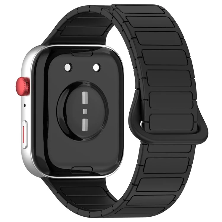 For Huawei Watch Fit 3 Dual Color Replacement Band Magnetic Silicone Watch Strap - Black