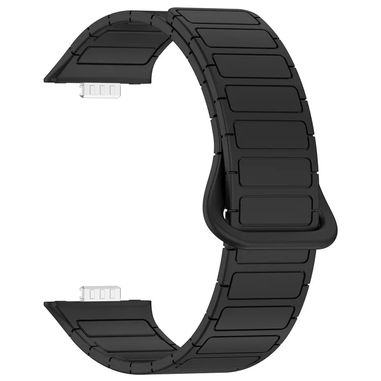 For Huawei Watch Fit 3 Dual Color Replacement Band Magnetic Silicone Watch Strap - Black