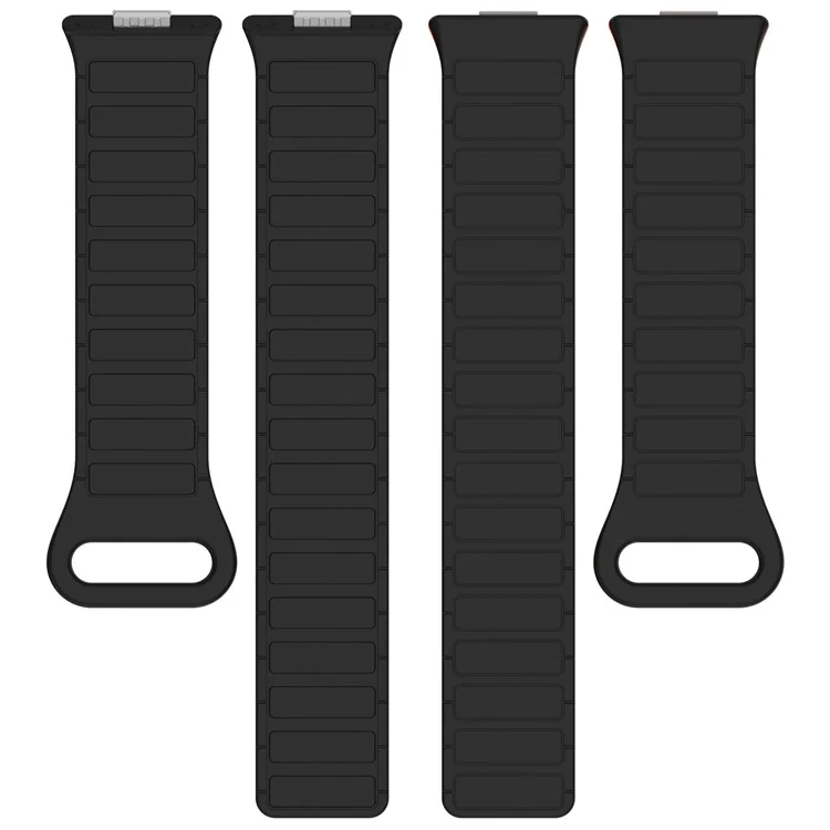 For Huawei Watch Fit 3 Dual Color Replacement Band Magnetic Silicone Watch Strap - Black