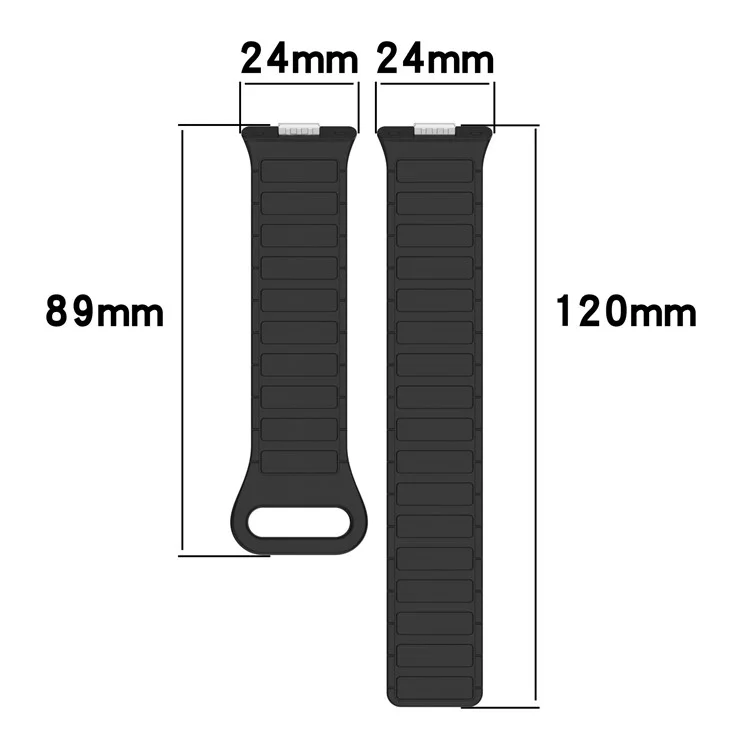 For Huawei Watch Fit 3 Dual Color Replacement Band Magnetic Silicone Watch Strap - Black