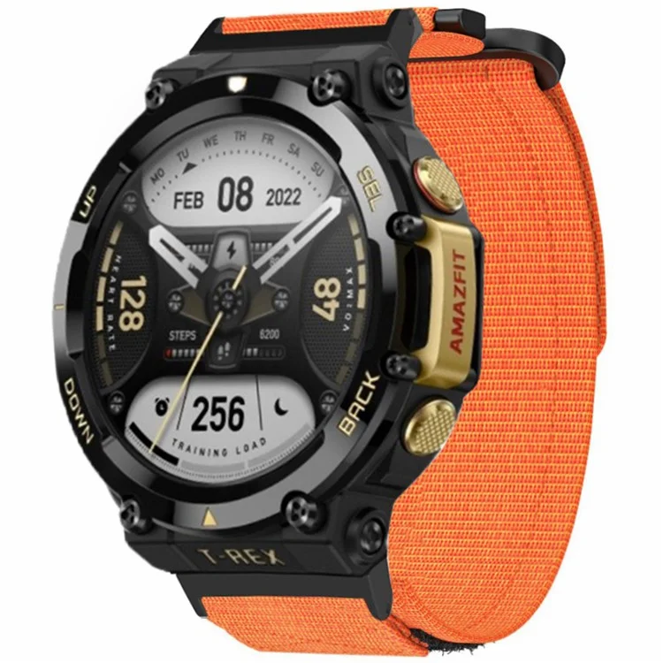 Para Huami Amazfit T-Rex 2 Pulseira de Substituição Outdoor Magic Tape Nylon Watch Band - Laranja